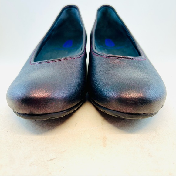 Wolky Black w/Red Metallic Shimmer Valentine Ballernina Wedges, size 40 US 9 - Picture 3 of 11